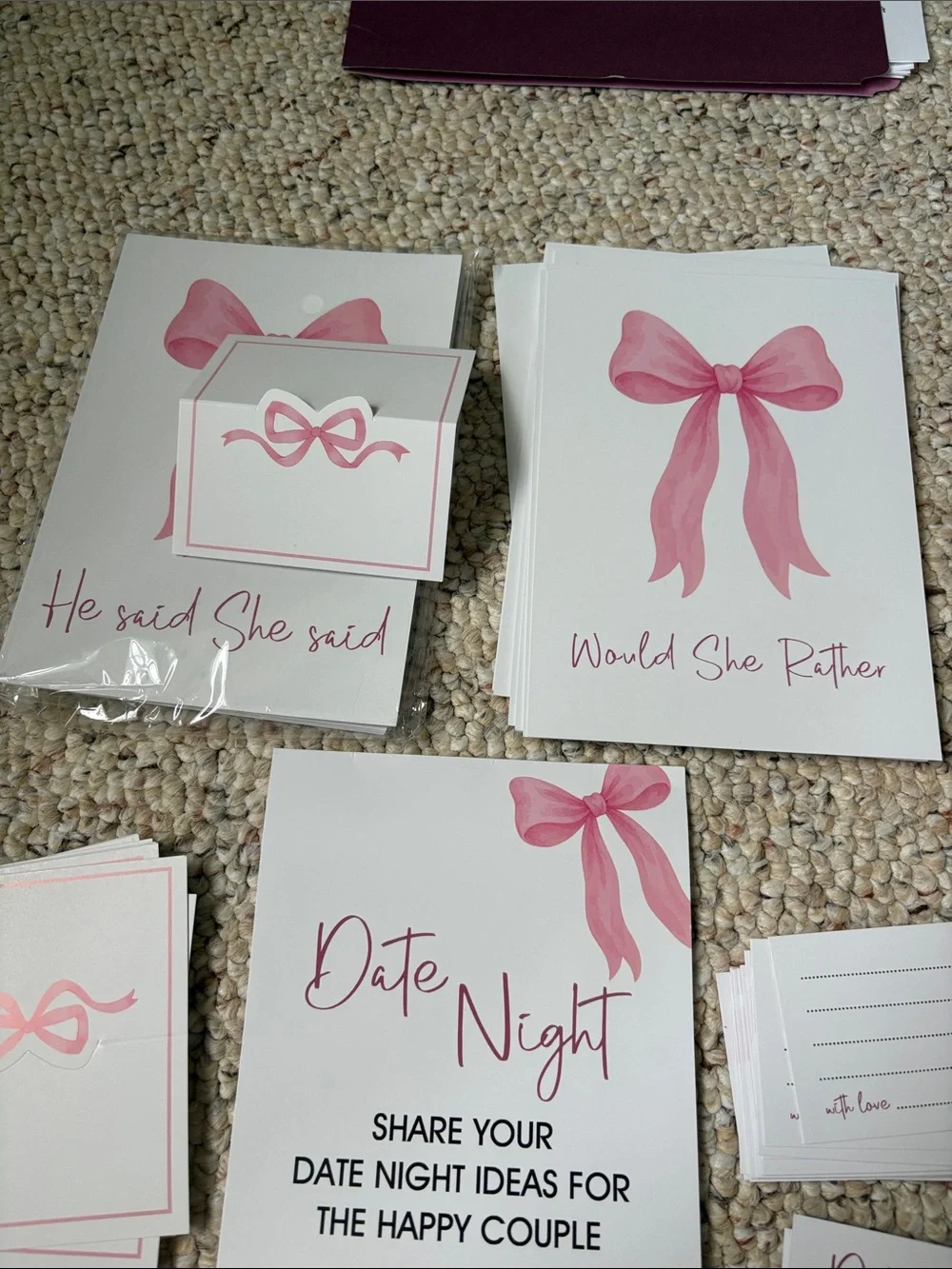 Pink Bow Party Game perfect for bridal shower